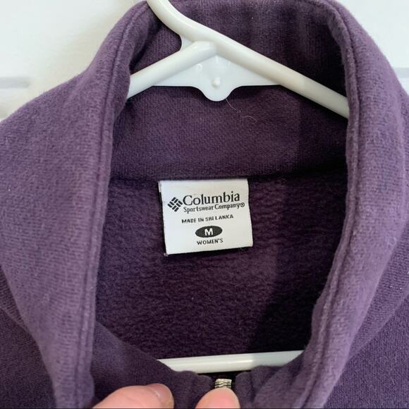 Columbia Purple High Neck Full Zip Cotton Blend Jacket Size Medium - Picture 5 of 8